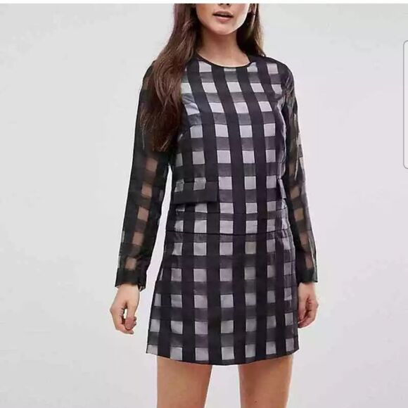 ASOS x Le Kilt Checkered Dressy Romper Size 4 NWT - Picture 1 of 8